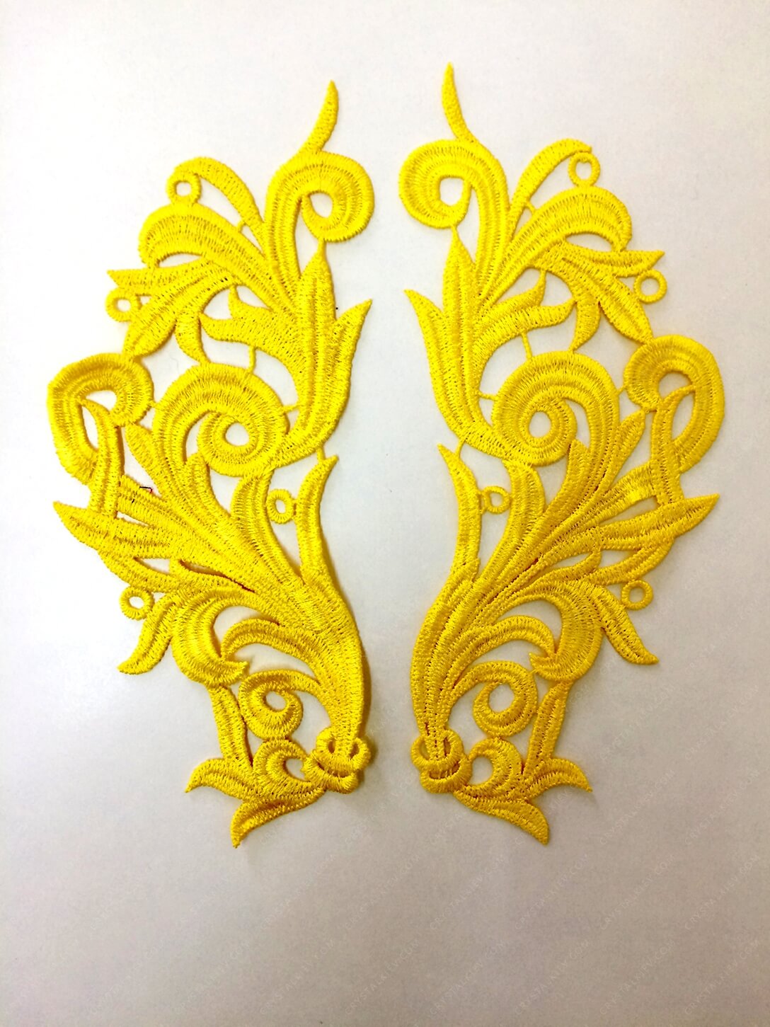 Мереживний лейс(2шт) Yellow 22х9см