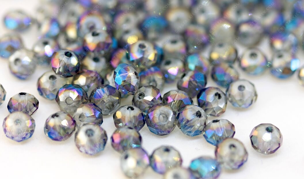 Намистина Рондель Crystal Sapphire AB