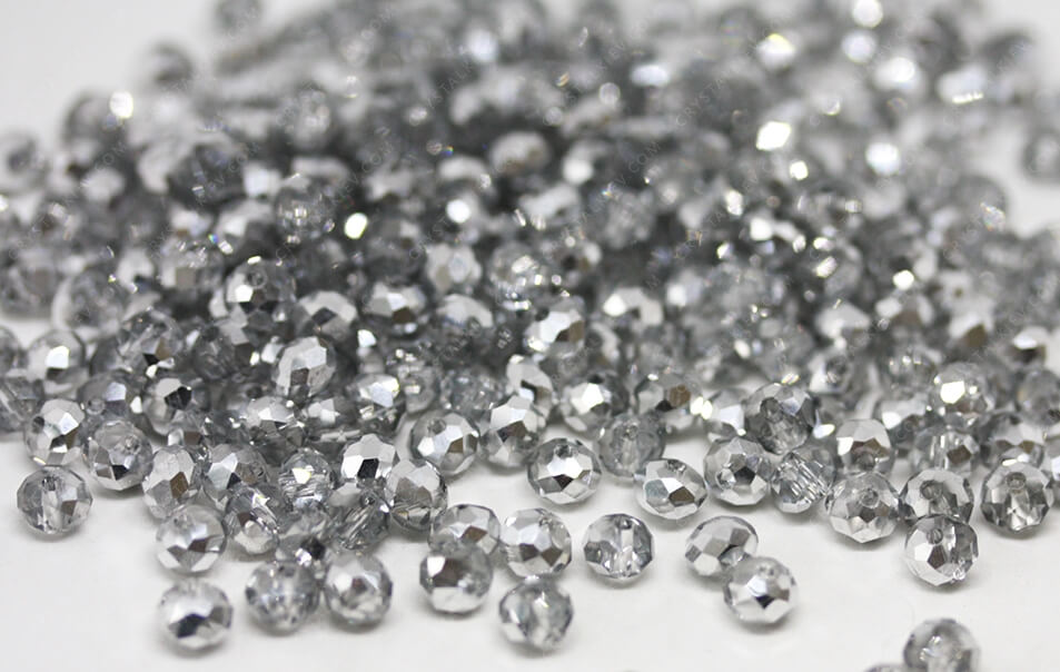 Намистина Рондель Silver Crystal