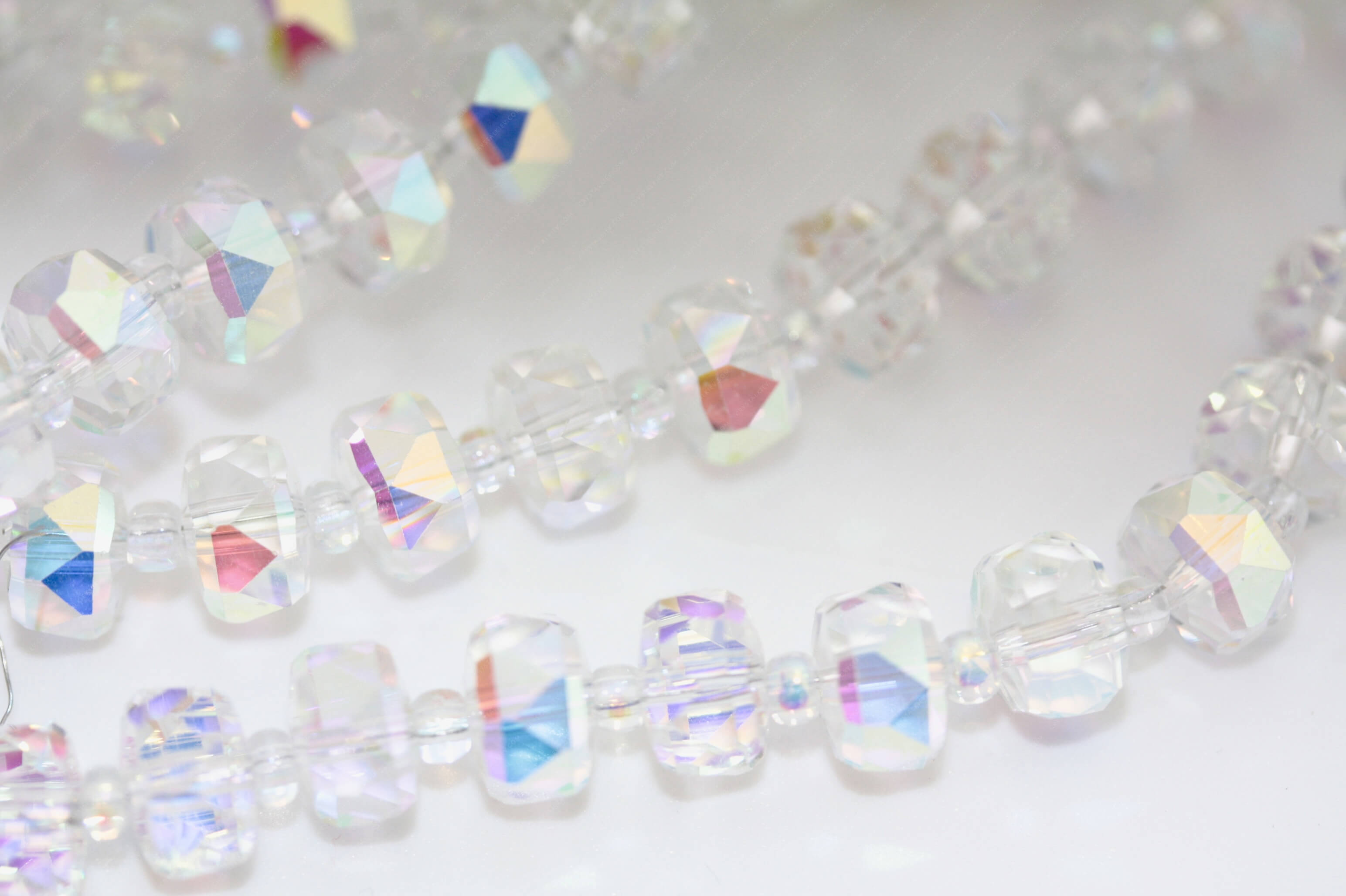 Намистина Плоский Рондель Crystal AB Lux