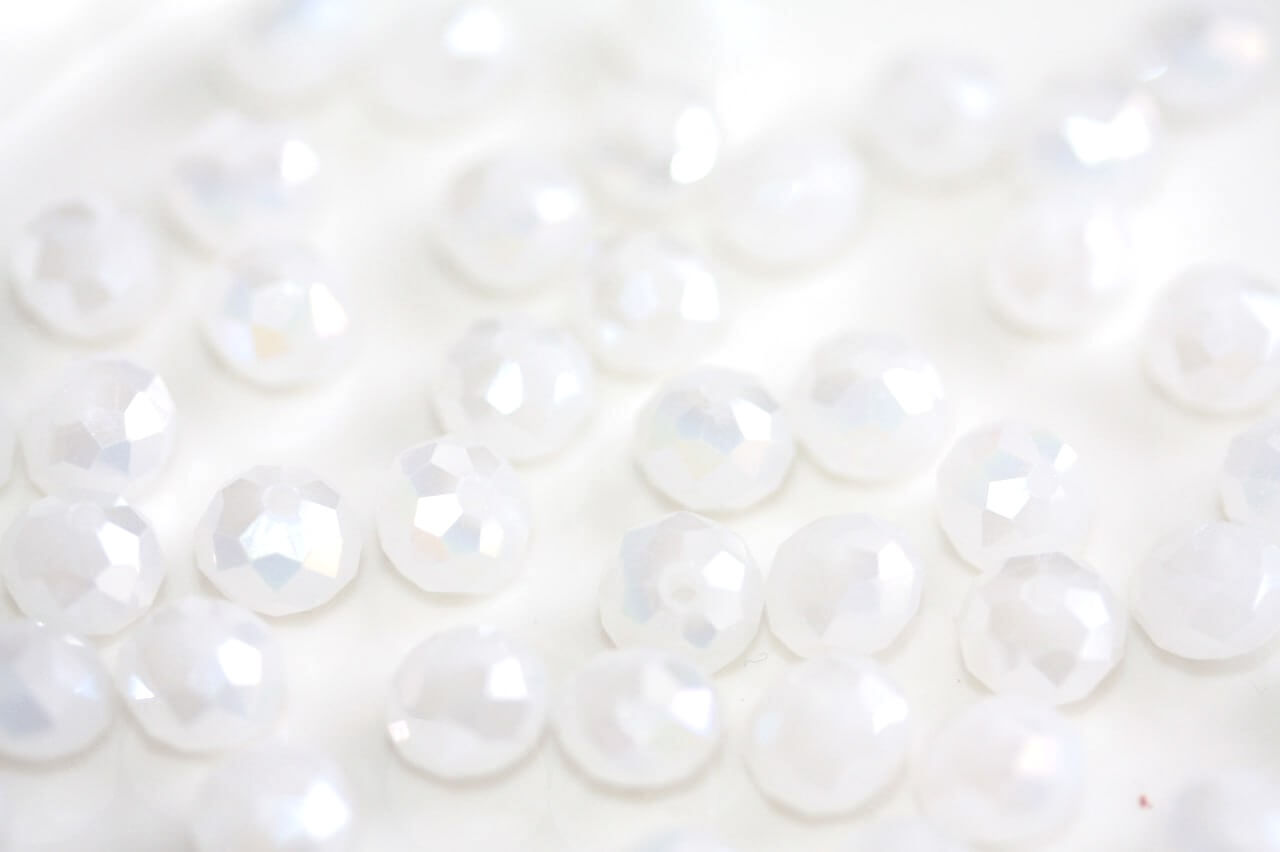 Намистина Рондель White AB Opal