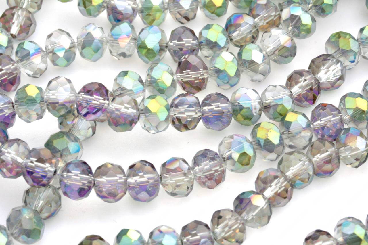 Намистина Рондель Crystal Metal