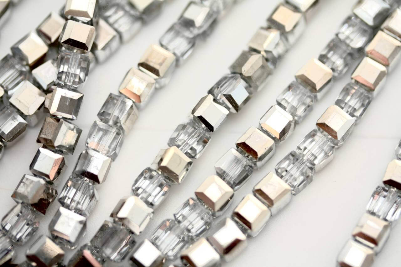 Намистина Куб Silver Crystal