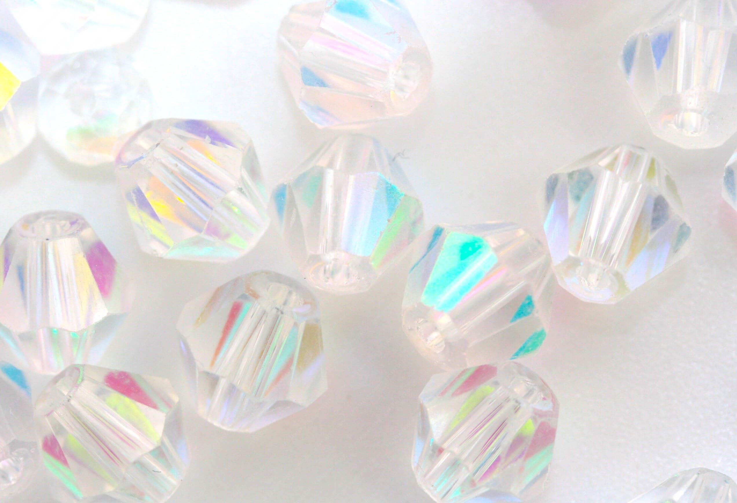 Намистина Біконуси Crystal AB Lux