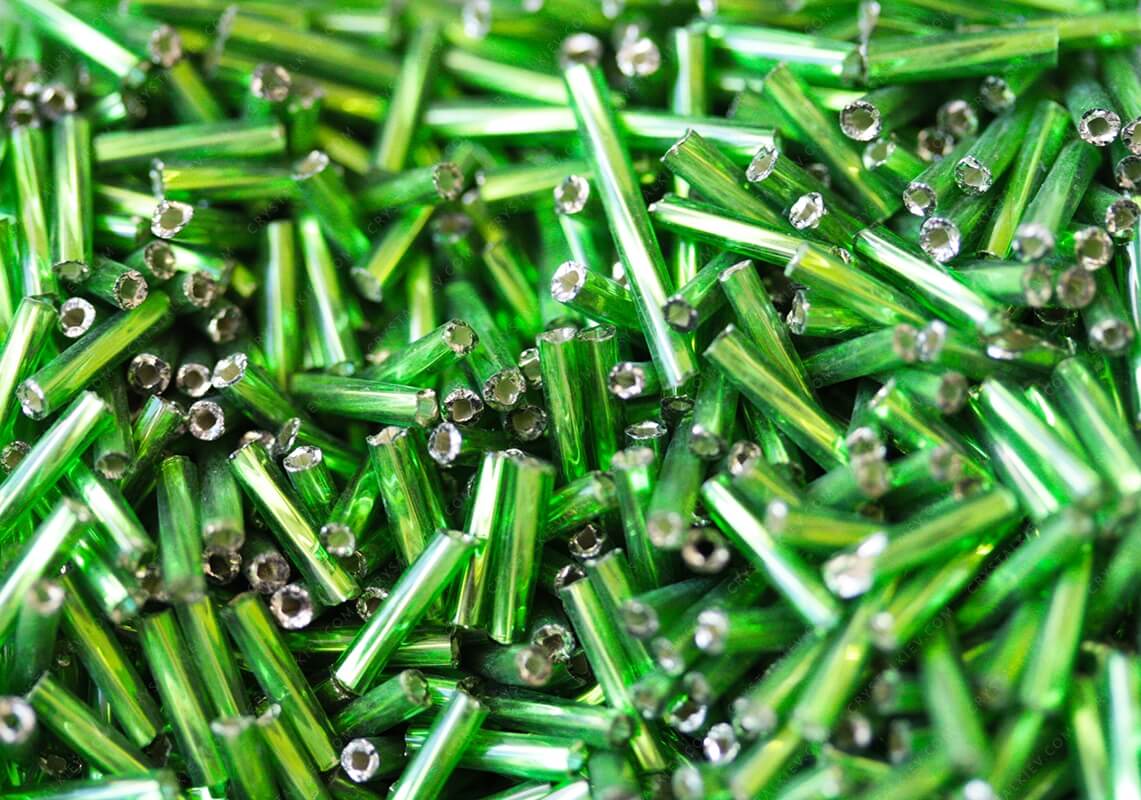 Стеклярус Green кручений 9.0mm