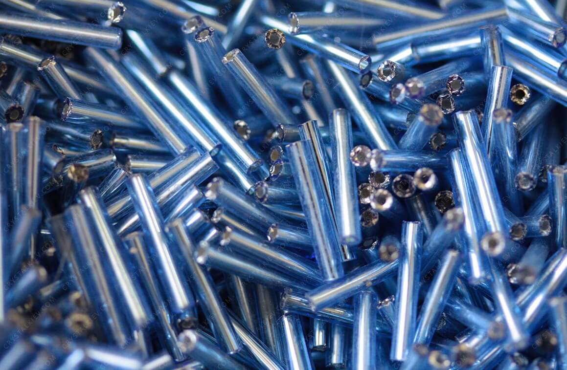 Стеклярус Lt. Sapphire прямий 12.0mm