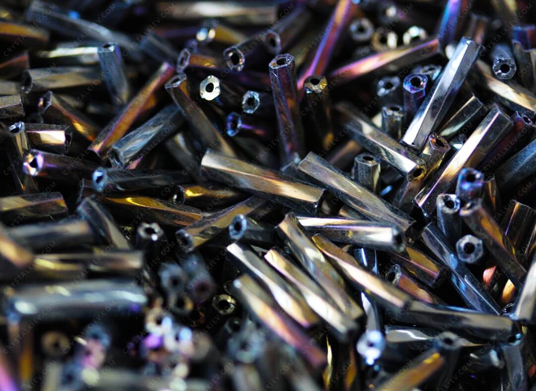 Стеклярус Metalic Dark кручений 9.0mm