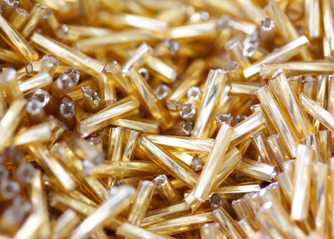 Стеклярус Lt.Gold кручений 12mm