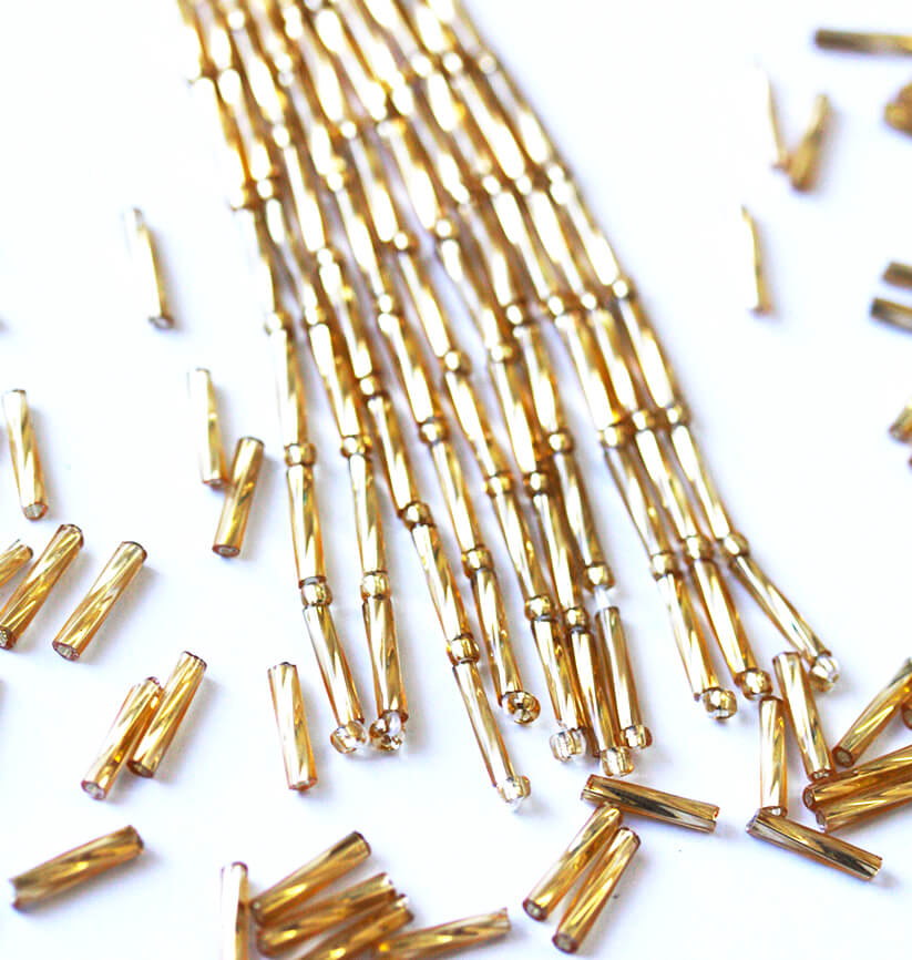Пучки стекляруса Lt. Gold 6mm та 12mm кручений