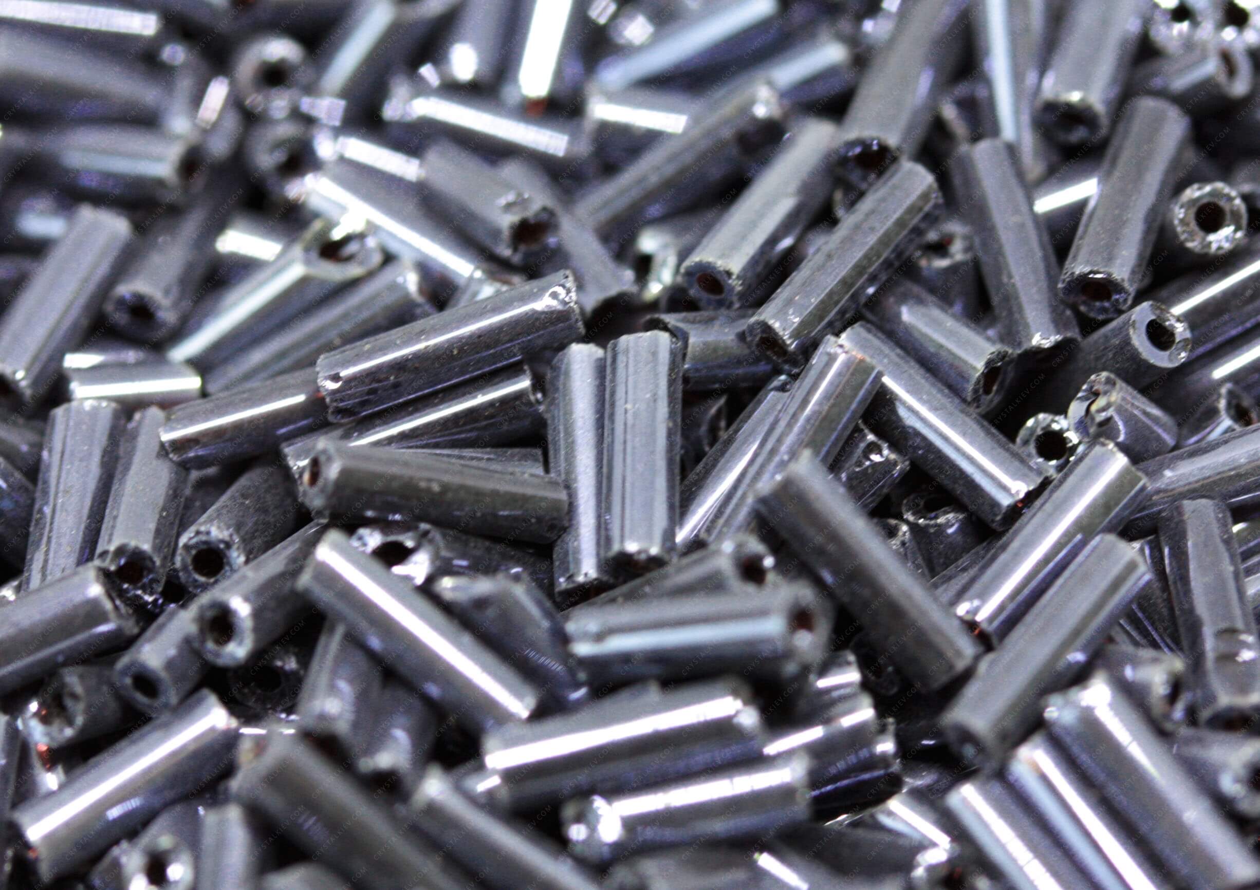 Стеклярус Hematite прямий 6mm