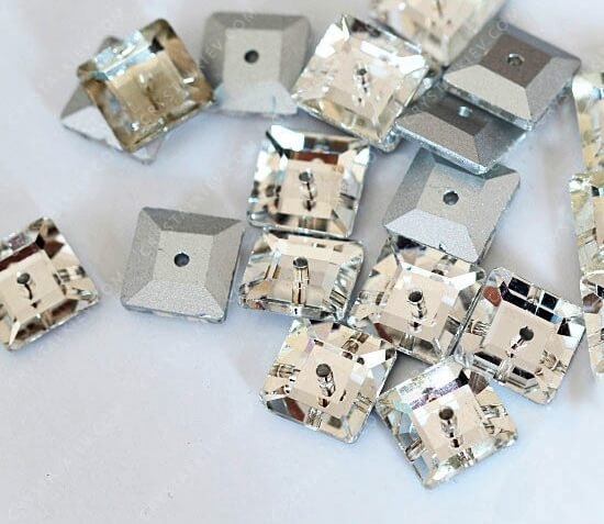 Кришталеві паєтки Квадрат Crystal 6,8mm