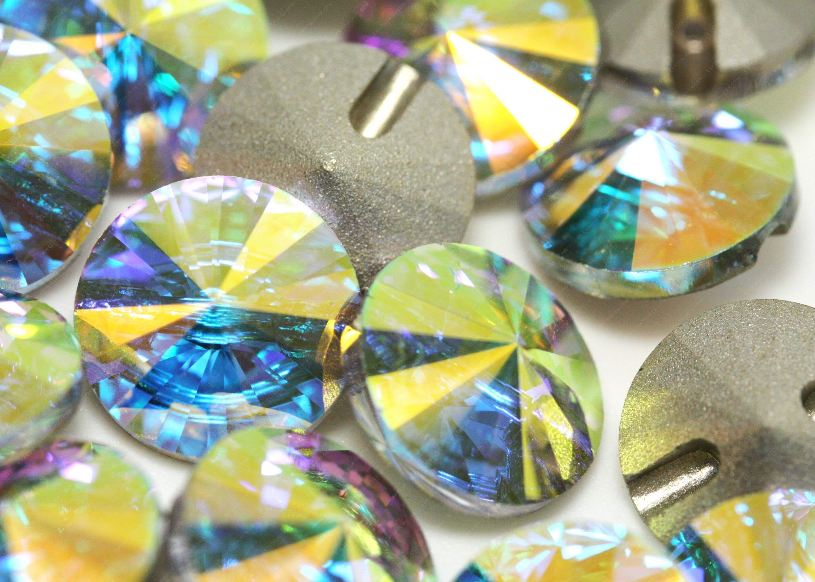 Ґудзик кришталевий De'Lux Crystal AB 10,12, 14,16,18mm