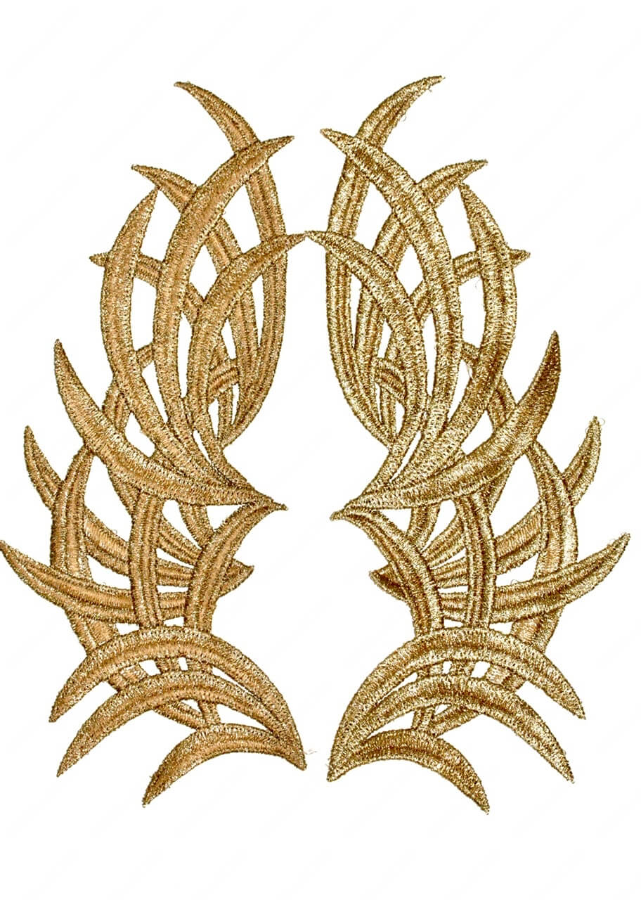 Мереживний лейс (2шт) Gold 23х10см